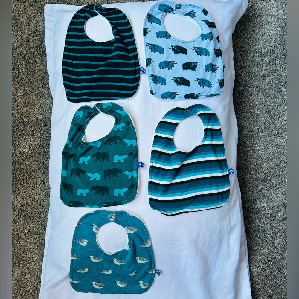 Five KicKee Pants bibs